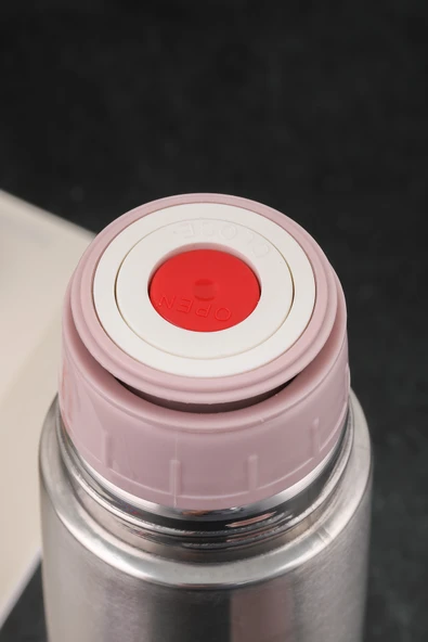 Cooker çelik matara termos  - çelik su çay termosu 300 ml. ckr2000 pudra - Resim 3