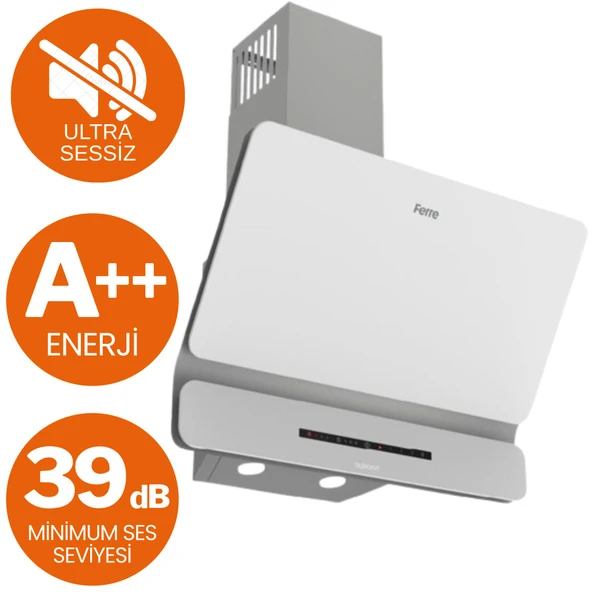 Ferre FryArt&Buharlı Livello Sessiz Davlumbaz Elektrikli Beyaz Ank. Set (D081-SA + MS261 + QEP64CB) - Resim 2