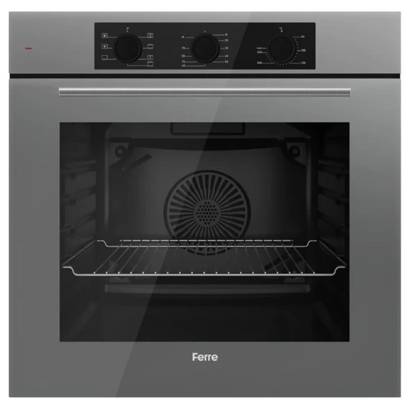 Ferre FlowArt Vivo Vitroseramik Elektrikli Gri  Ankastre Set ( D082-SA Sessiz + MS261 + QBL62CPR) - Resim 3