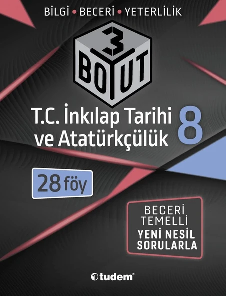 TUDEM YAYINLARI 8. Sınıf 3 Boyut T.C. İnkılap Tarihi ve Atatürkçülük ürün görseli