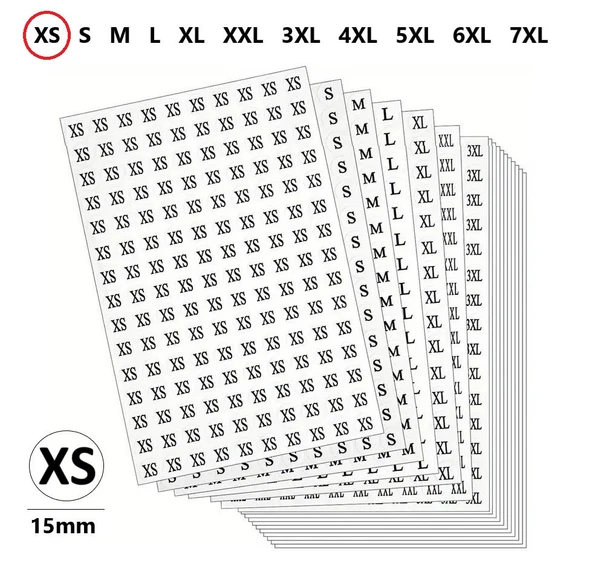 S-Mağaza Giysi, Beden Etiket Çapı-15mm Kendinden Yapışkanlı (300 adet) Yuvarlak Boyut Etiket ürün görseli 1
