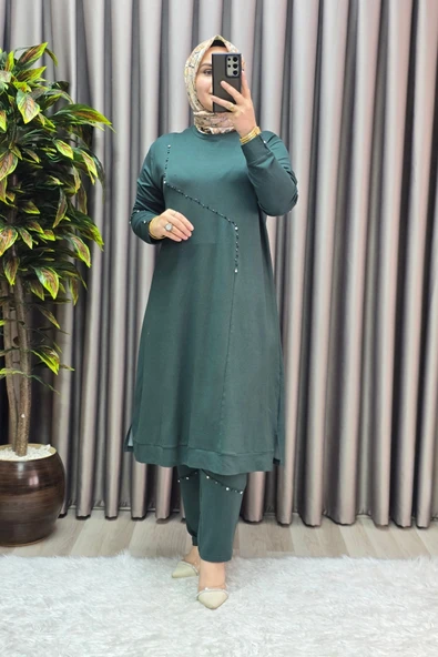 Kadın Tesettür Giyim Büyük Beden Mihra Pantolonlu İkili Takım ürün görseli 1