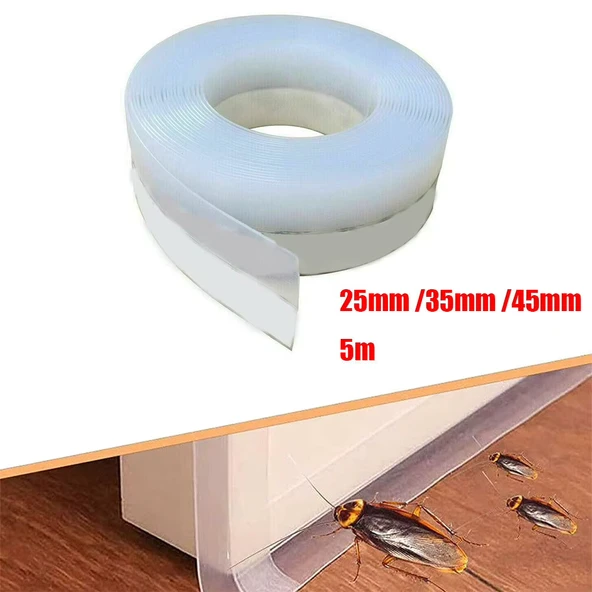 Hava Geçirmez Kapı Altı Pencere Bandı Böcek Önleyici Şeffaf 38mm Şerit Bant 3Metre - 4