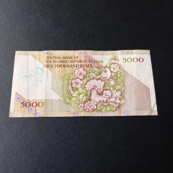 Escoines Koleksiyon 3996368f43893486b2 5000 Riyal Sürsajlı Haliyle eski yabancı kağıt para - Resim 2