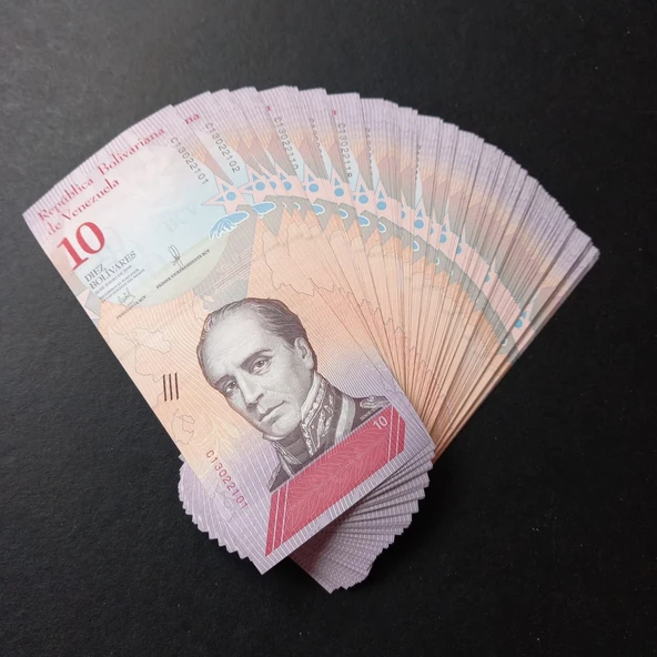 Escoines Koleksiyon 3996368f803ab035e8 2018 Venezuela 10 Bolivar deste ÇİL 100Adet eski kağıt para - 2