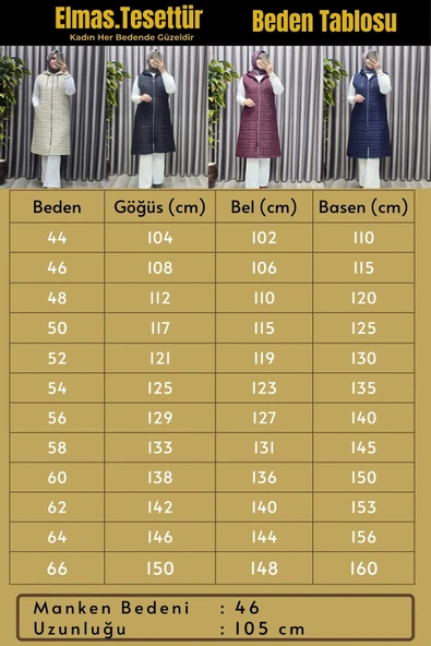 Kadın Giyim Büyük Beden Kapitone Dik Cep Yelek - Resim 2