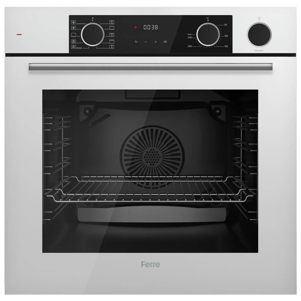 Ferre  FryArt Viora Vitroseramik Elektrikli Sessiz Beyaz Ankastre Set (D078 - SA + Ms261 + XE64CB ) - Resim 3