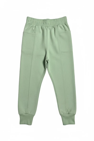 Yazı Detaylı Tarz Yeşil Renk Kız Çocuk Takım - Resim 4