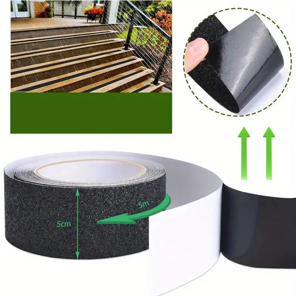 Kaydırmaz Bant 5cmx5m Merdiven Bandı 50mm Zemin Kaydırmaz Bant - 4