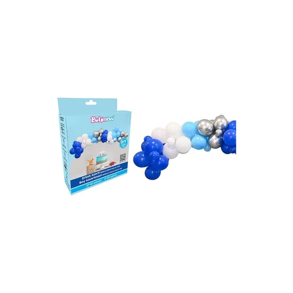 ERKEK ASORTİ BALON DEKORASYON SETİ 70Lİ - Resim 2