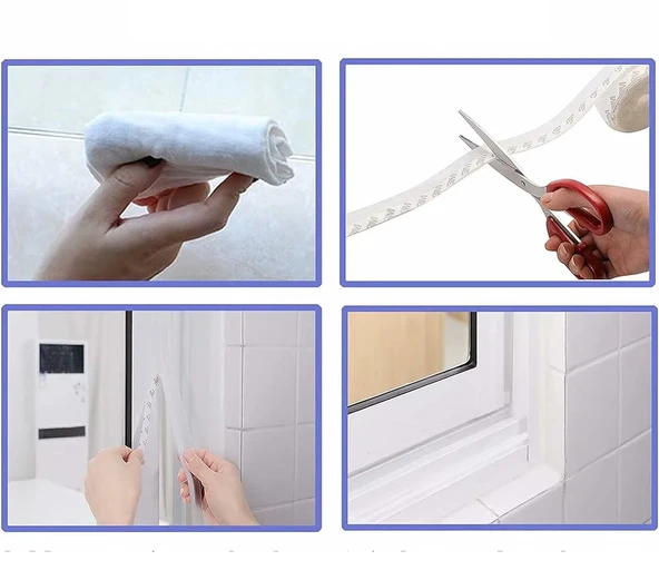 Hava Geçirmez Kapı Altı Pencere Bandı Böcek Önleyici Şeffaf 38mm Şerit Bant 3Metre - 5
