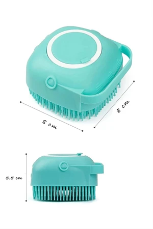 Şampuan Hazneli Kedi Ve Köpek Evcil Hayvan Yıkama Fırçası Silikon Evcil Hayvan Banyo Lifi 1 Adet - Resim 6