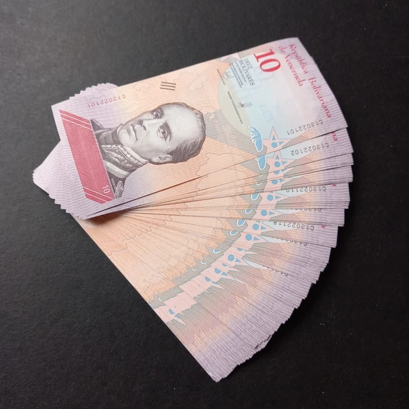 Escoines Koleksiyon 3996368f803ab035e8 2018 Venezuela 10 Bolivar deste ÇİL 100Adet eski kağıt para - 5