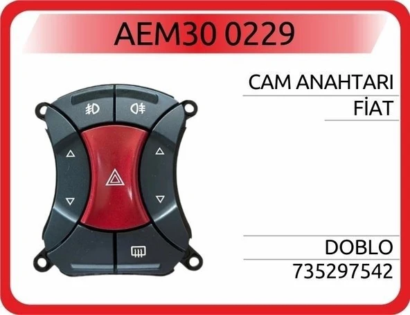 Cam Anahtarı+Flaşör Dörtlü Anahtarı FIAT Doblo 2001- ürün görseli