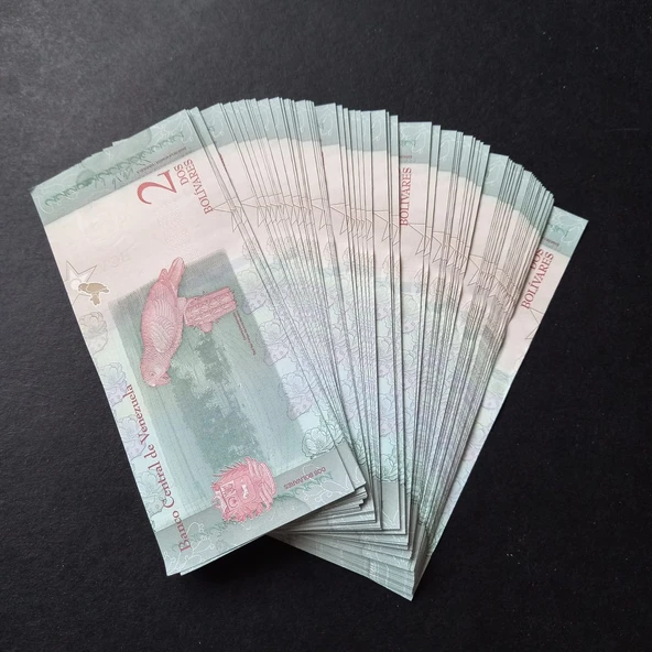 Escoines Koleksiyon 3996368f576833056e 2018 Venezuela 2Bolivar ÇİL 100 Adet Deste eski kağıt para - Resim 5