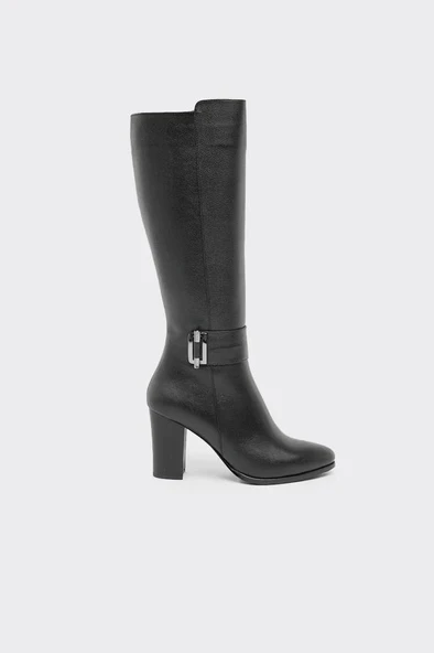 VENÜS 2405250K TOPUKLU TOKALI KLASİK DERİ KADIN ÇİZME ürün görseli 1