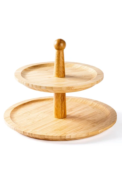 Tantitoni Bambu İki Katlı Kurabiyelik 26x20cm ürün görseli 1