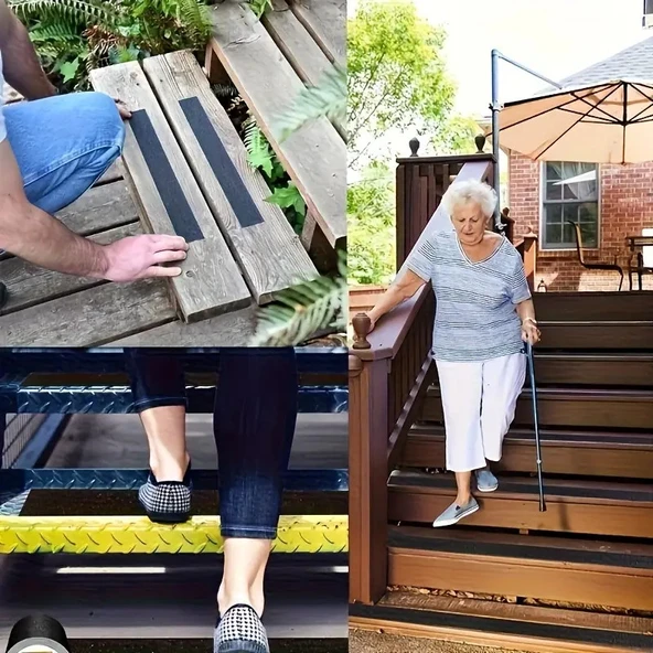 Kaydırmaz Bant 2,5cmx5metre Merdiven Bandı 25mm Zemin Kaydırmaz Bant - 5