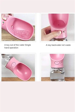 Taşınabilir Köpek Su Şişesi – Dökülme Önleyici Kapaklı, Saplı Seyahat Dostu Evcil Hayvan Su Kabı, Karışık Renk (Stok Durumuna Göre) - Resim 5