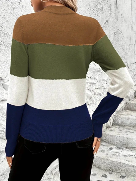 MDB Kadın Uzun Kollu Yarı Balıkçı Yaka Triko Kazak - 3