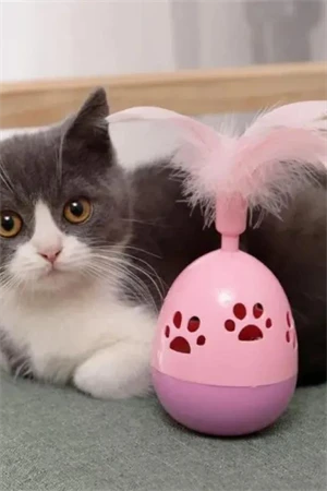 Hacıyatmaz Tüylü Oyuncak, Hareketli Hacıyatmaz Kedi Köpek Oyuncağı ürün görseli 1