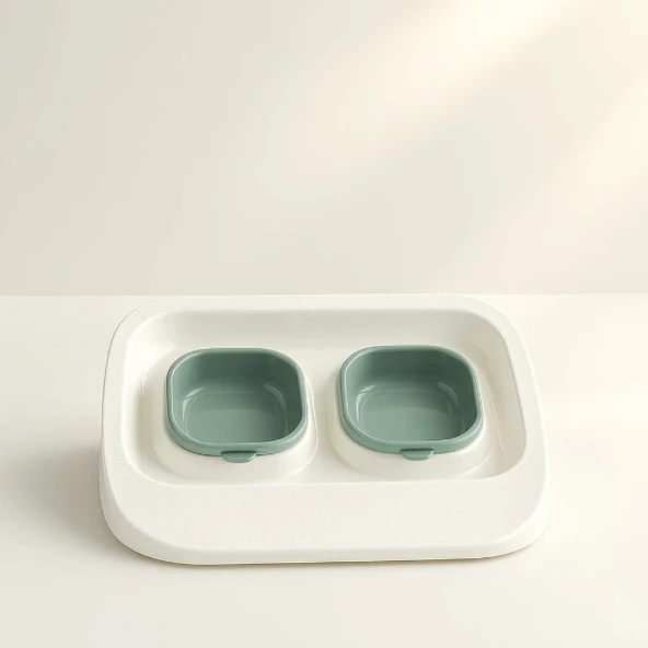 MDB Mikopet Yeşil 2'si 1 Arada Mama Ve Su Kabı - Resim 5