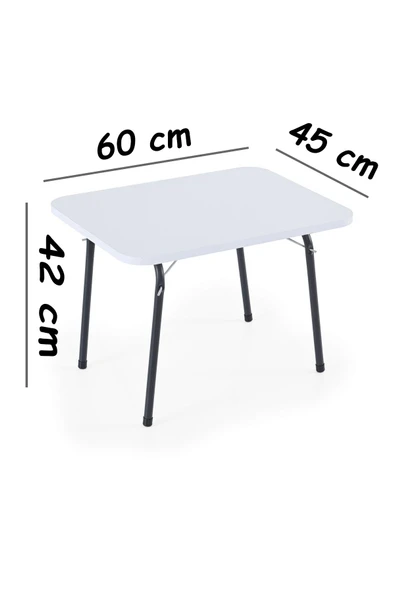 Exent 45X60 cm Kamp Sehpası + 3 Adet LACİVERT Tabure Piknik, bahçe sehpası Katlanır Sehpa-B-3L - Resim 2