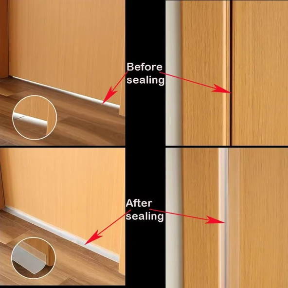 Hava Geçirmez Kapı Altı Pencere Bandı Böcek Önleyici Şeffaf 38mm Şerit Bant 3Metre - 3