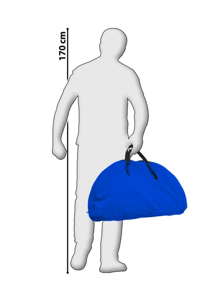 Exent 70 x 70 x 60 cm Yuvarlak Katlanır taşıma çantalı kamp masası, piknik masası-MAVİ - Resim 4