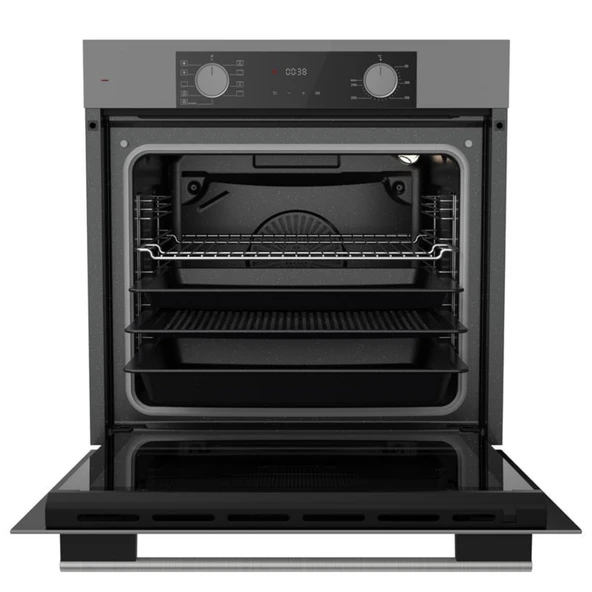 Ferre FryArt Silver Vitroseramik Elektrikli Gri  Ankastre Set ( D065-SA Sessiz + MS261 + XE63CPR) - Resim 6