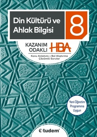 TUDEM YAYINLARI 8. Sınıf Din Kültürü ve Ahlak Bilgisi Kazanım Odaklı HBA ürün görseli