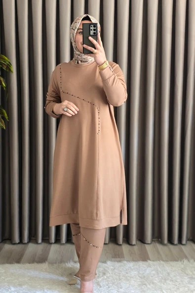 Kadın Tesettür Giyim Büyük Beden Mihra Pantolonlu İkili Takım - Resim 6