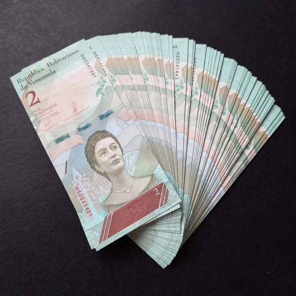 Escoines Koleksiyon 3996368f576833056e 2018 Venezuela 2Bolivar ÇİL 100 Adet Deste eski kağıt para - Resim 4