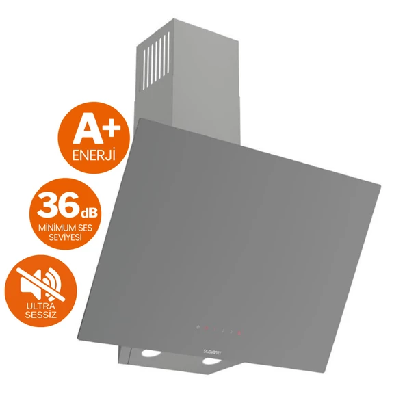 Ferre FlowArt Vita Vitroseramik Elektrikli Gri Ankastre Set ( D079-SA Sessiz + MS261 + QBL62CPR) - 2