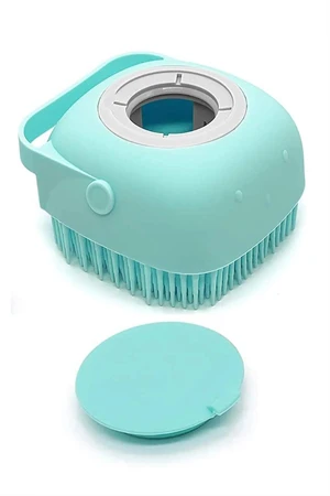 Şampuan Hazneli Kedi Ve Köpek Evcil Hayvan Yıkama Fırçası Silikon Evcil Hayvan Banyo Lifi 1 Adet - Resim 5