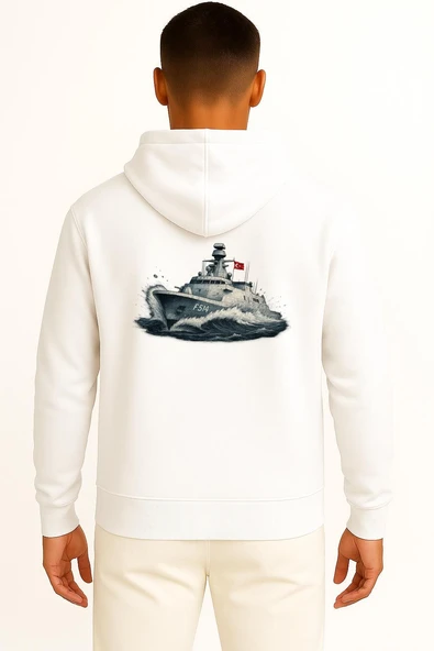 Kapüşonlu Tcg Kınalıada F-514 Cep ve Sırt Tasarımlı Unisex Sweatshirt - Resim 2