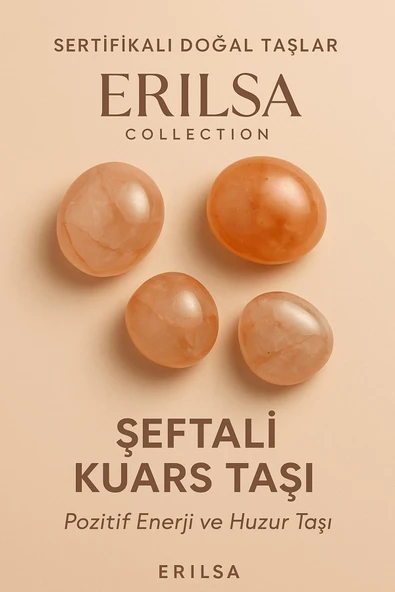 Sertifikalı Şeftali Kuvars Taşı Kütle 25–30 mm Pozitif Enerji ve Huzur Taşı ürün görseli