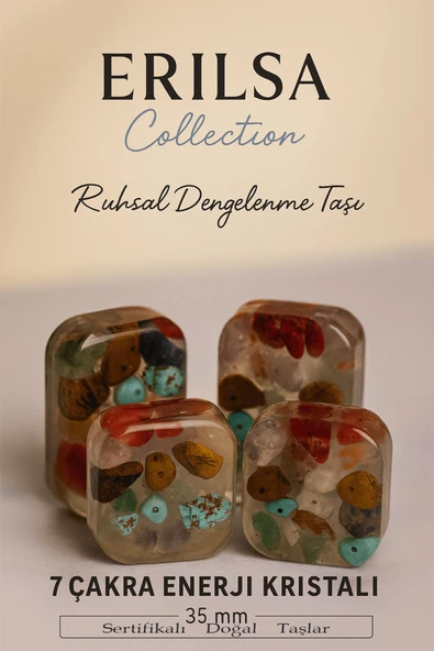 Sertifikalı Kare 7 Çakra Enerji Kristali – Ruhsal Dengenin ve Pozitif Enerjinin Doğal Taş Bloğu ürün görseli