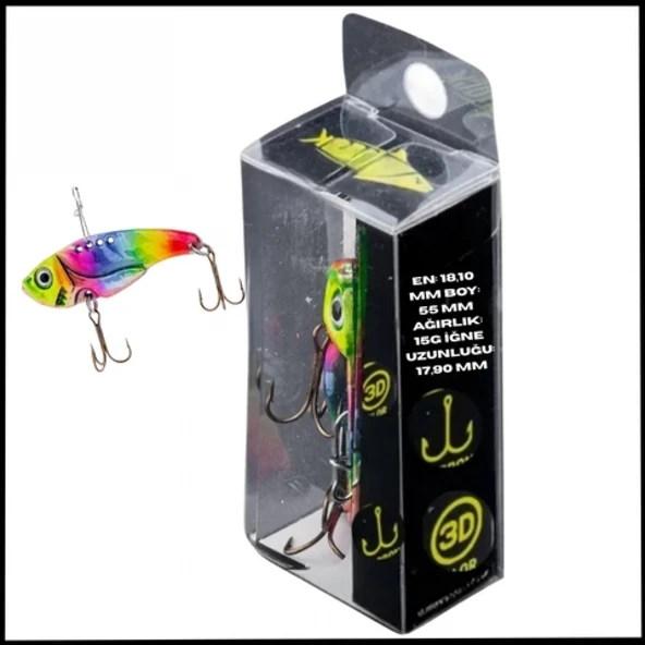 Uyguna-Yakala 15g 55mm- Titreşim Yem -Gökkuşağı Öfkesi- UV Boyalı-YEM.753 ürün görseli