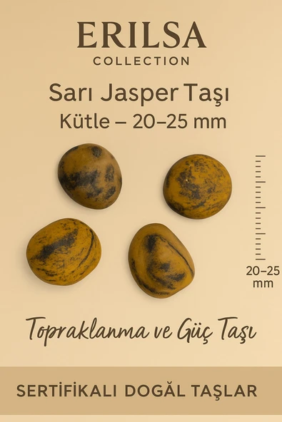 Sertifikalı Sarı Jasper Taşı Kütle 20–25 mm Topraklanma Güç ve Dayanıklılık Enerjisi Taşı ürün görseli