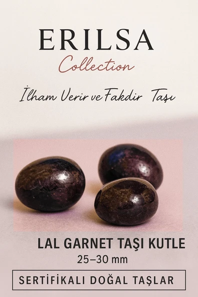 Sertifikalı Lal Garnet Taşı Kütle 25–30 mm Tutku Canlılık ve Enerji Dengeleyici Doğal Taş ürün görseli