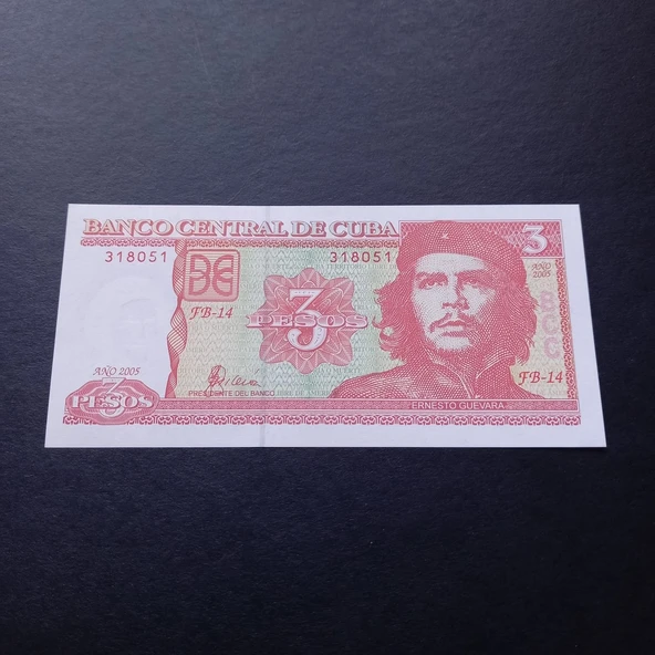 Escoines Koleksiyon 3996368f56b5be725a 2005 Küba 3 pesos ÇİL eski yabancı kağıt para - 4