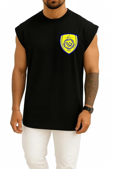 Oversize All Nasr Fc Saudi Cep Tasarımlı Unisex Spor Atlet - Resim 9