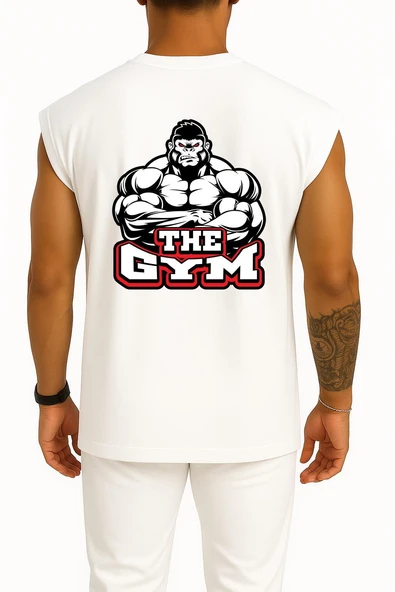 Oversize The Gym Göğüs ve Sırt Tasarımlı Atlet - Resim 8