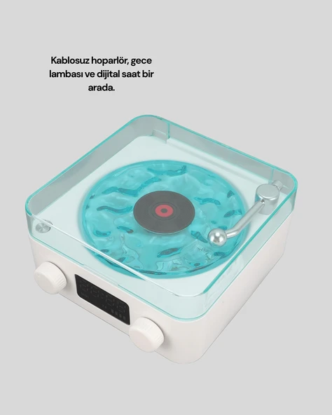 Dekoratif Gece Işıklı Bluetooth Hoparlör – Zaman ve Pil Ekranlı - 3