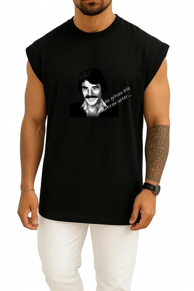 Oversize Ferdi Tayfur Hatıran Yeter Göğüs Tasarımlı Atlet - Resim 9