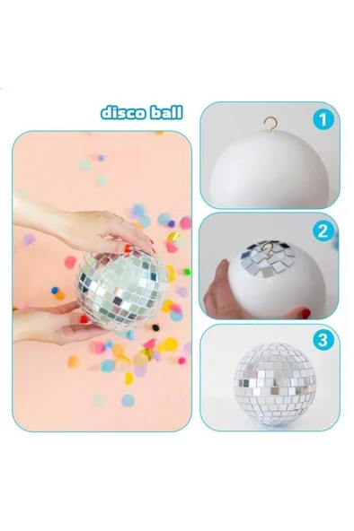 3 Rulo Gümüş Renk Aynalı Mozaik Taşlı Dekor Bant Yapışkanlı Kare Cam Ayna Taş Parti Süsleme Bandı - Resim 8