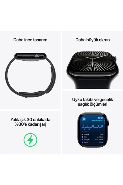 Apple Watch Series 10 Gps 42MM Silver Aluminium Case With Denim Sport Band - S/M MWWA3TU/A - 3