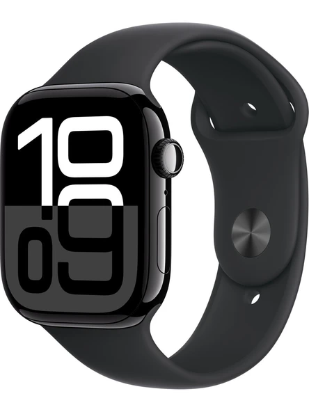 Apple Watch Series 10 GPS, 46 mm Simsiyah Alüminyum Kasa ve Siyah Spor Kordon - S/M MWWP3TU/A