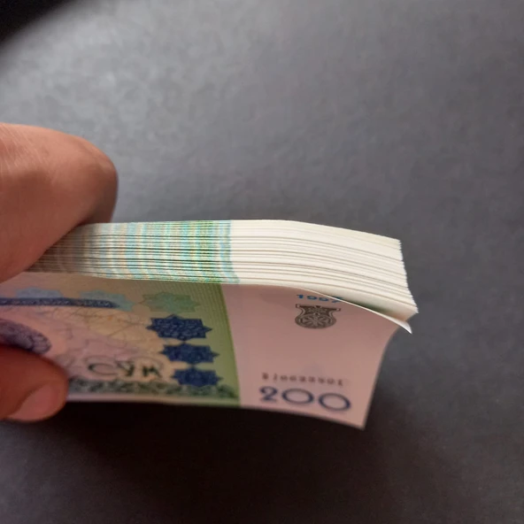 Escoines Koleksiyon 3996368f5774087535 1997 özbekistan 200som ÇİL 100Adet 1 Deste eski kağıt para - 3